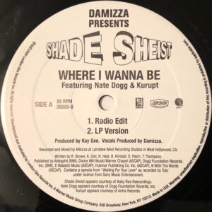 Damizza Presents Shade Sheist Featuring Nate Dogg & Kurupt - Where I Wanna Be (12")