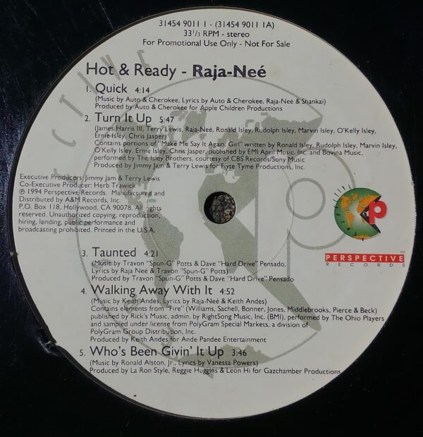 Raja-Neé - Hot & Ready (LP, Album, Promo) - 画像 (3)