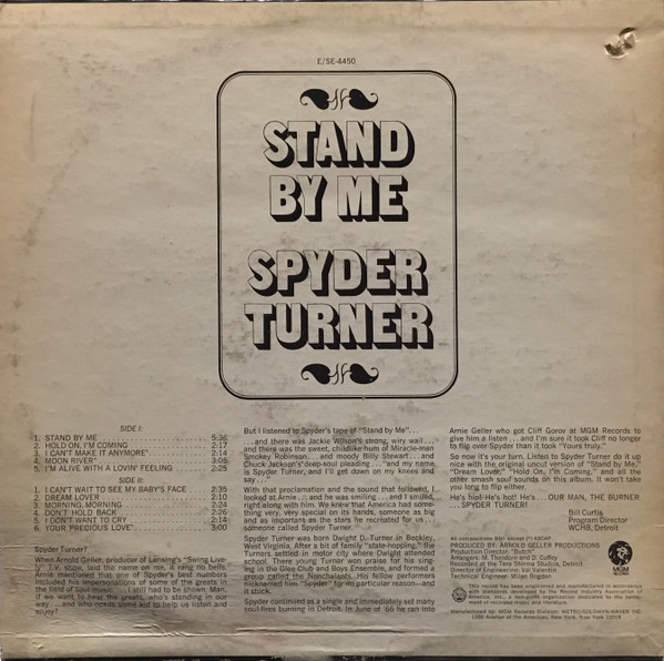 Spyder Turner - Stand By Me (LP, Album) - 画像 (2)