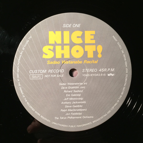 Sadao Watanabe - Nice Shot! / Recital  (12", Promo) - 画像 (3)