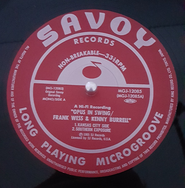Frank Wess, Kenny Burrell, Freddie Green, Eddie Jones, Kenny Clarke - Opus In Swing (LP, Mono, RE) - 画像 (4)