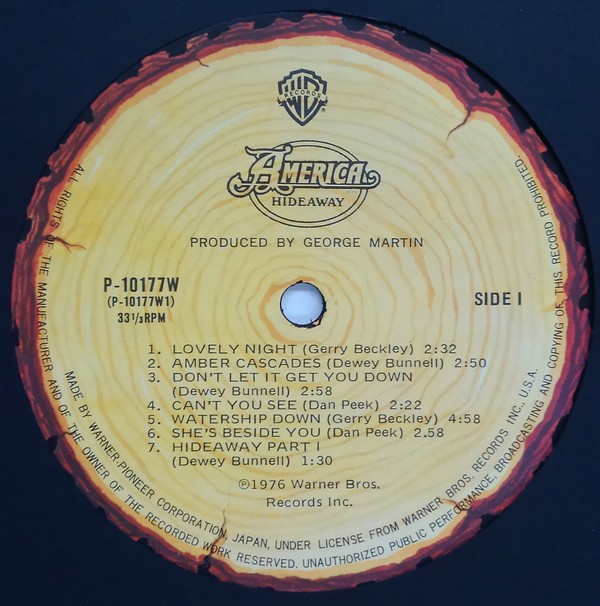 America (2) - Hideaway (LP, Album) - 画像 (2)