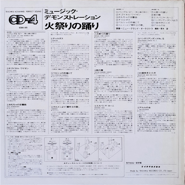 New Grand Orchestra - Music Demonstration Ritual Fire Dance = 火祭りの踊り (LP, Quad) - 画像 (3)