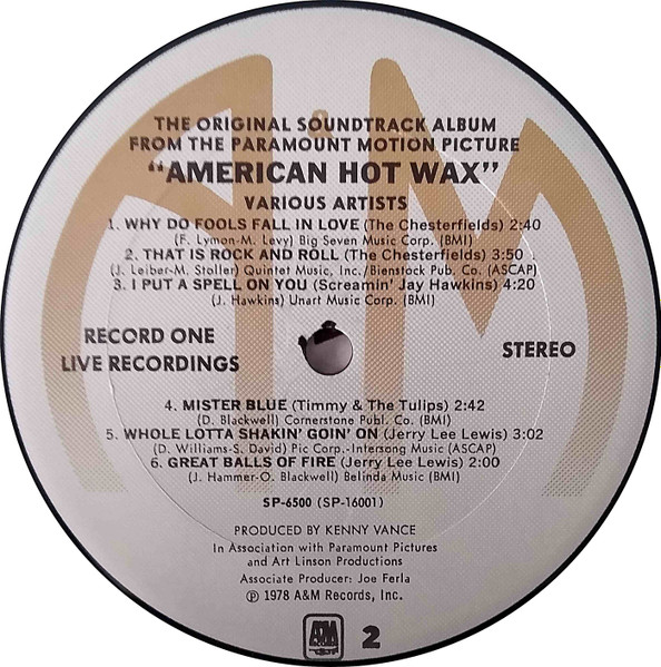 Various - The Original Soundtrack Album From The Paramount Motion Picture "American Hot Wax" (2xLP, Album, Comp, Mono, Ter) - 画像 (5)