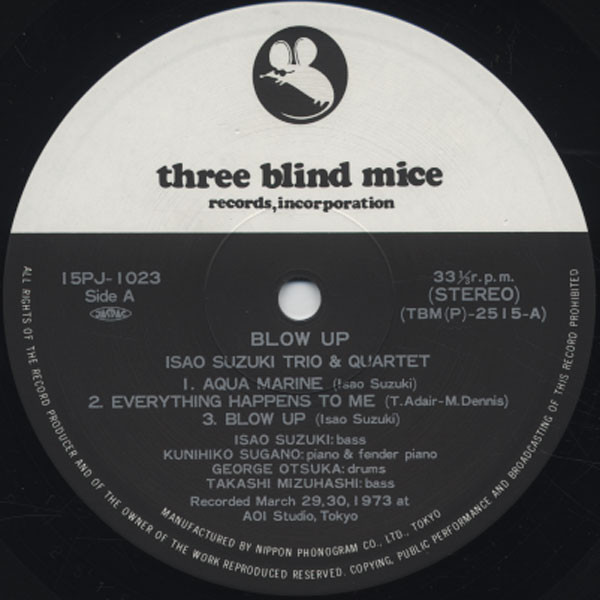 Isao Suzuki Trio / Quartet* - Blow Up (LP, Album, RE) - 画像 (5)