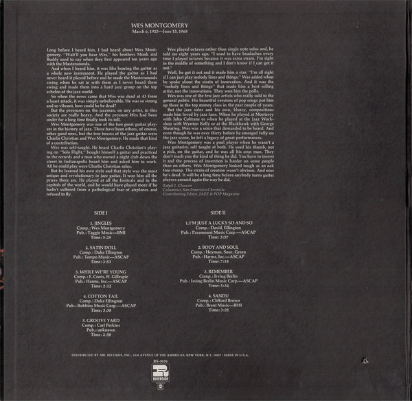 Wes Montgomery - March 6, 1925-June 15, 1968 (LP, Comp, RM, Gat) - 画像 (2)