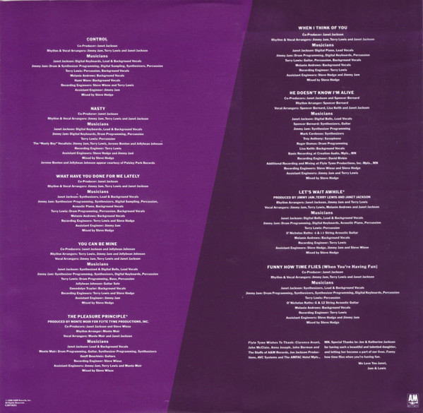 Janet Jackson - Control (LP, Album) - 画像 (4)