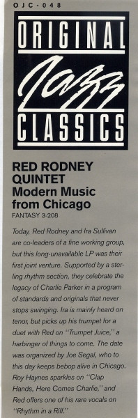 Red Rodney Quintet - Modern Music From Chicago (LP, Album, RE) - 画像 (3)