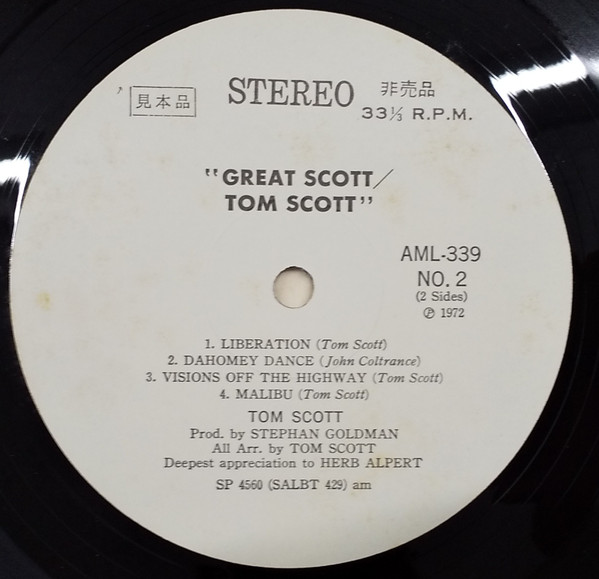 Tom Scott - Great Scott! (LP, Album, Promo) - 画像 (2)