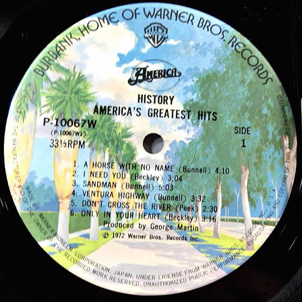 America (2) - History · America's Greatest Hits (LP, Comp) - 画像 (3)