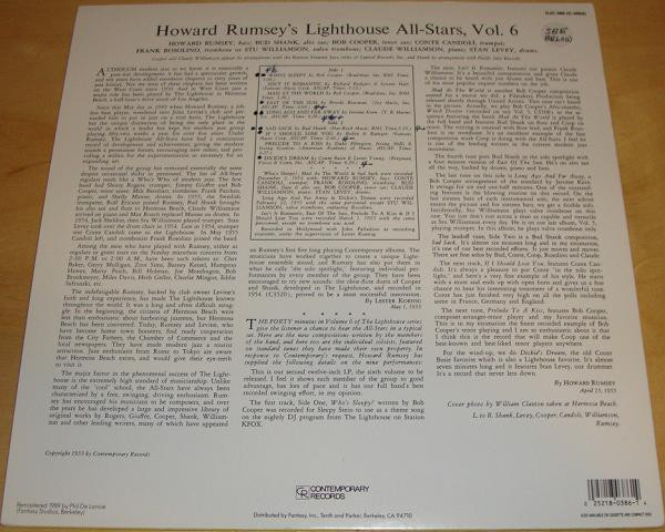 Howard Rumsey's Lighthouse All-Stars - Vol. 6 (LP, Album, RE) - 画像 (2)