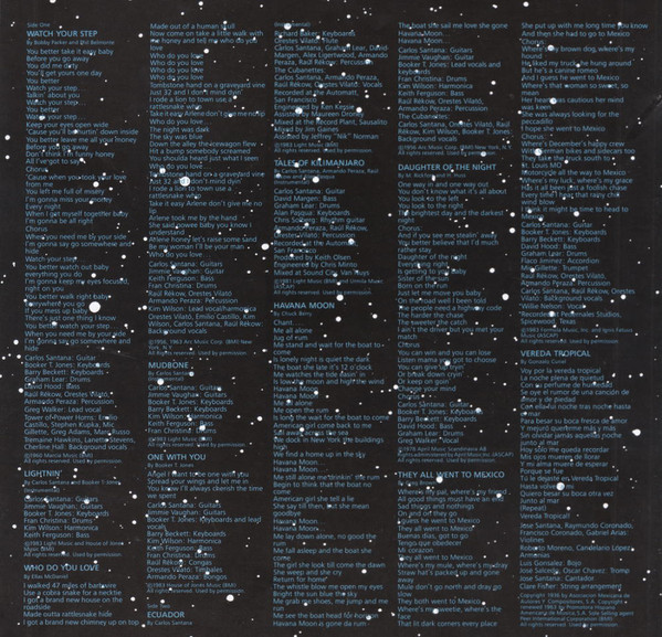 Carlos Santana - Havana Moon (LP, Album) - 画像 (4)