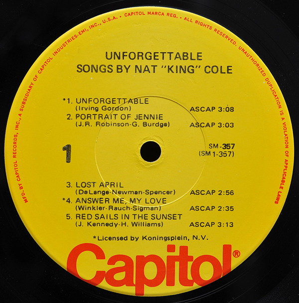 Nat King Cole - Unforgettable (LP, Album, RE, Jac) - 画像 (3)