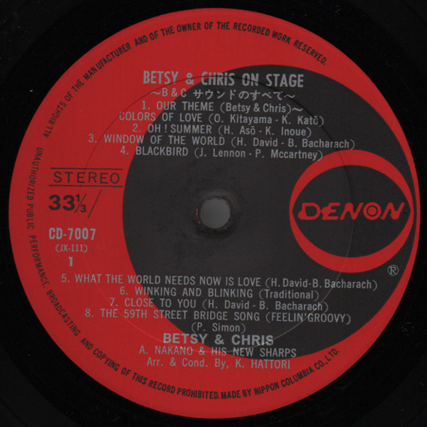 Betsy & Chris - On Stage (LP, Album) - 画像 (3)