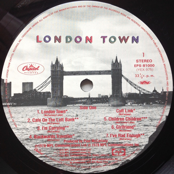 Wings  = ポール・マッカートニー&ウイングス - London Town (LP, Album) - 画像 (5)