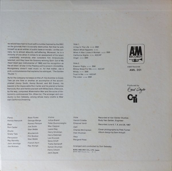 Wes Montgomery - A Day In The Life (LP, Album, RP) - 画像 (3)