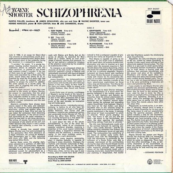 Wayne Shorter - Schizophrenia (LP, Album, RE) - 画像 (2)