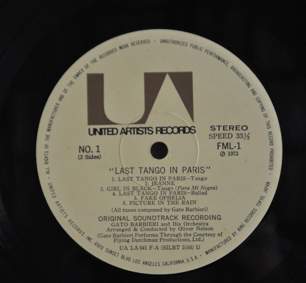 Gato Barbieri - Last Tango In Paris (LP, Album, Gat) - 画像 (5)