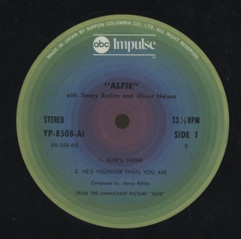 Sonny Rollins With Orchestra Conducted By Oliver Nelson - Original Music From The Score "Alfie" (LP, Album, RE, Gat) - 画像 (3)
