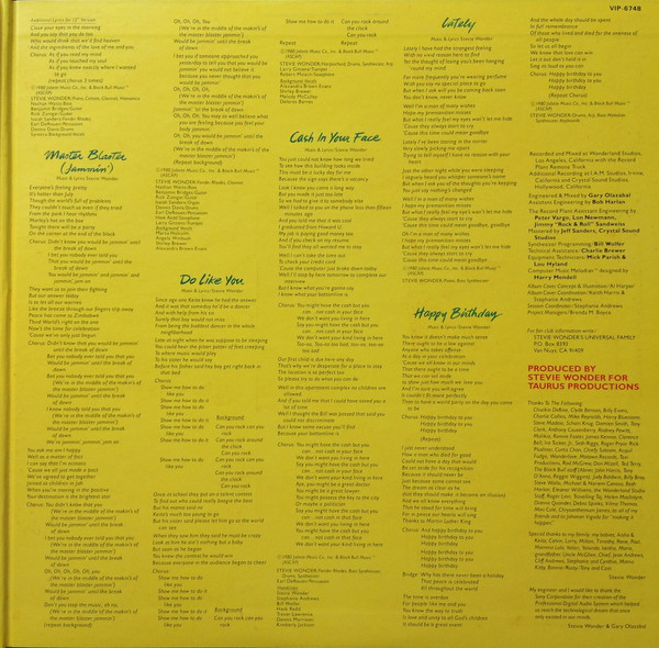 Stevie Wonder = Stevie Wonder - Hotter Than July = ホッター・ザン・ジュライ (LP, Album, Gat) - 画像 (3)