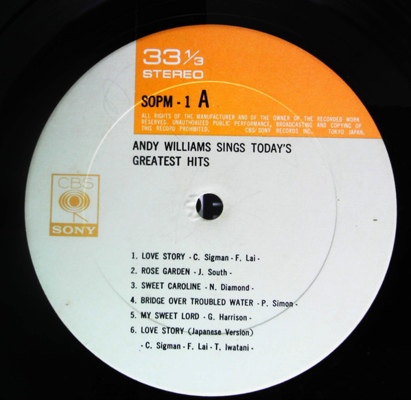 Andy Williams - Sings Today's Greatest Hits (LP, Comp, Gat) - 画像 (5)