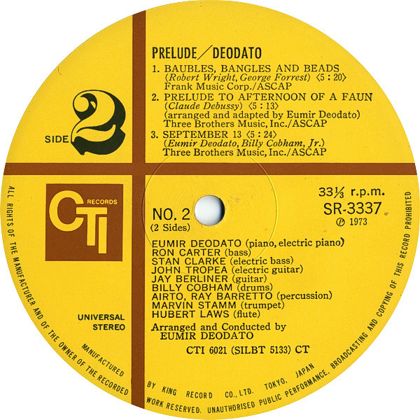 Deodato* - Prelude (LP, Album, Gat) - 画像 (5)