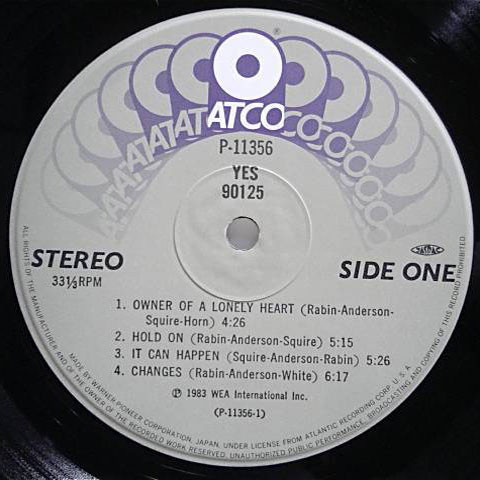 Yes - 90125 (LP, Album) - 画像 (3)