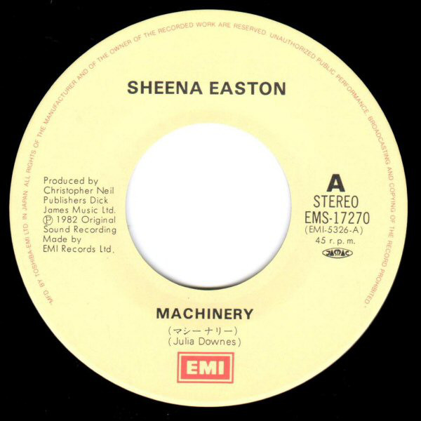 Sheena Easton - Machinery (7", Single) - 画像 (3)