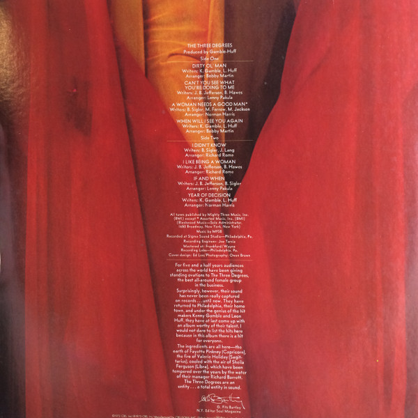 The Three Degrees - The Three Degrees (LP, Album, Gat) - 画像 (3)