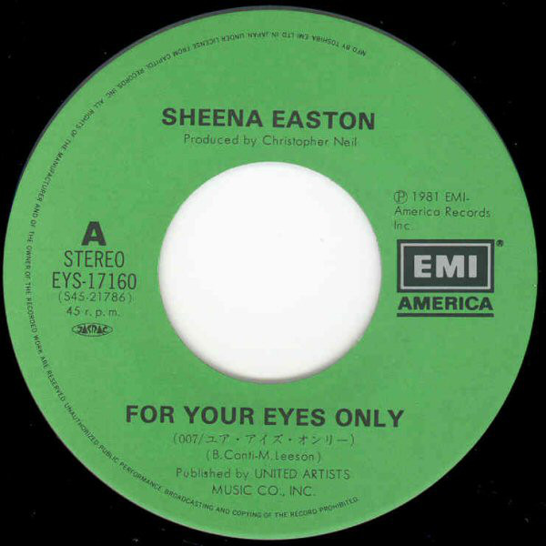 Sheena Easton - For Your Eyes Only (7", Single) - 画像 (4)