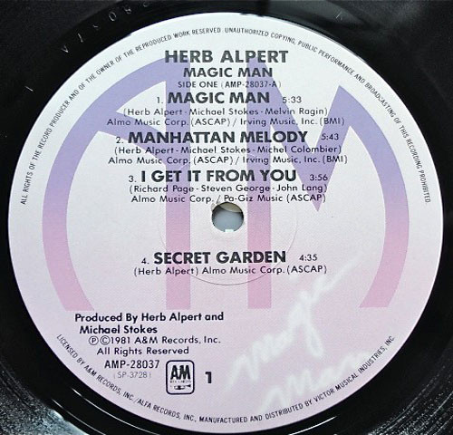 Herb Alpert - Magic Man (LP, Album) - 画像 (4)