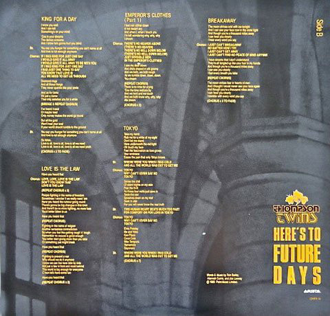 Thompson Twins - Here's To Future Days (LP, Album) - 画像 (3)