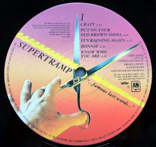 Supertramp - "...Famous Last Words..." (LP, Album) - 画像 (3)