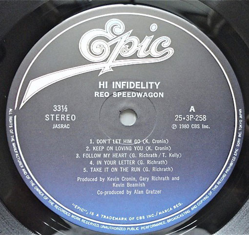 REO Speedwagon - Hi Infidelity (LP, Album, Tur) - 画像 (4)