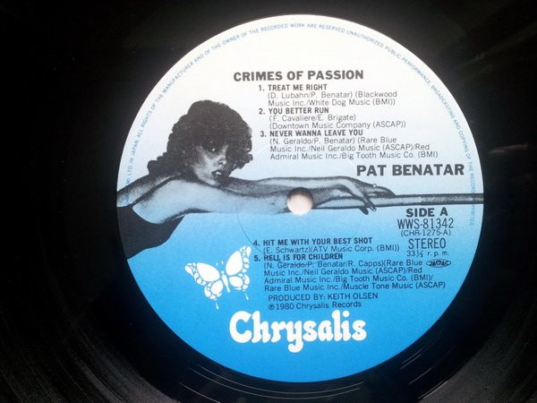 Pat Benatar - Crimes Of Passion (LP, Album) - 画像 (3)