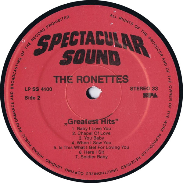 The Ronettes - Greatest Hits (LP, Comp) - 画像 (3)