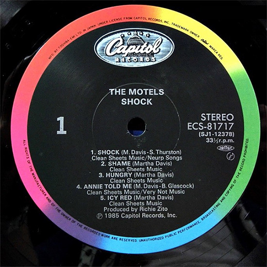 The Motels - Shock (LP, Album) - 画像 (3)