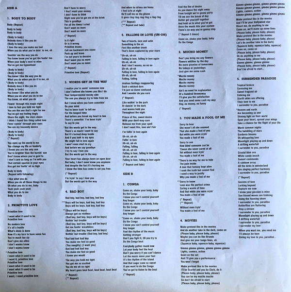 Miami Sound Machine - Primitive Love (LP, Album) - 画像 (4)