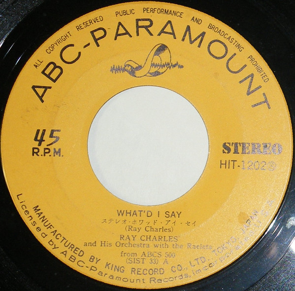 Ray Charles And His Orchestra - What'd I Say / I Can't Stop Loving You (7", Single) - 画像 (2)
