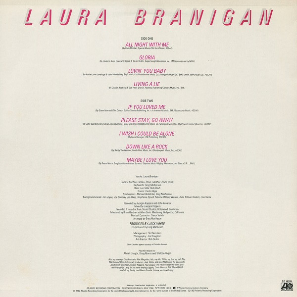 Laura Branigan - Branigan (LP, Album) - 画像 (4)