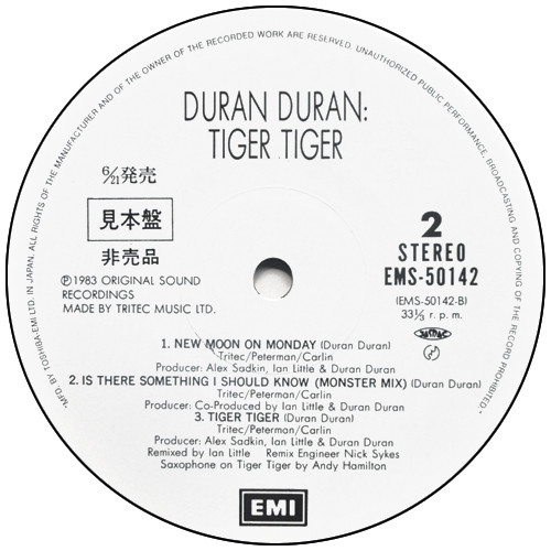 Duran Duran - Tiger! Tiger! (12", Promo) - 画像 (4)