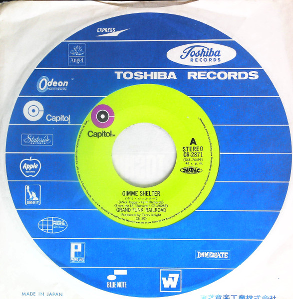 Grand Funk Railroad - Gimme Shelter (7", Single) - 画像 (2)