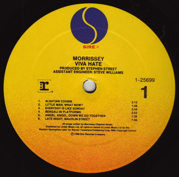 Morrissey - Viva Hate (LP, Album, SRC) - 画像 (3)
