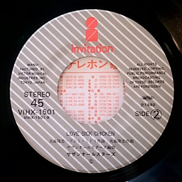 サザンオールスターズ - いなせなロコモーション (7", Single) - 画像 (3)