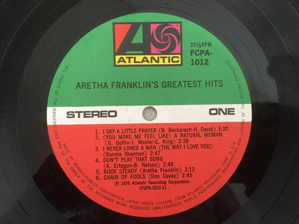 Aretha Franklin - Aretha Franklin's Greatest Hits (LP, Comp) - 画像 (4)