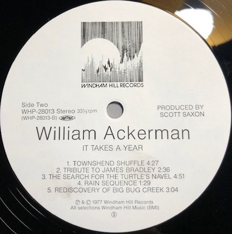 William Ackerman - It Takes A Year (LP, Album) - 画像 (4)