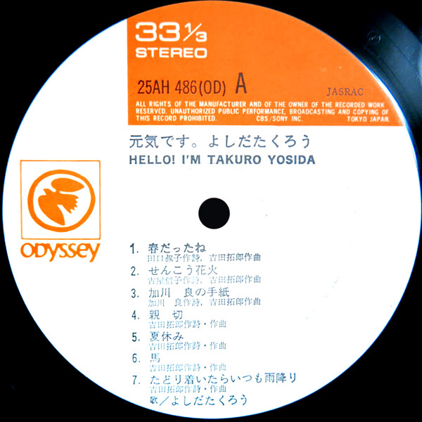 吉田拓郎 - 元気です。 = Hello! I'm Takuro Yosida (LP, Album, RE) - 画像 (4)