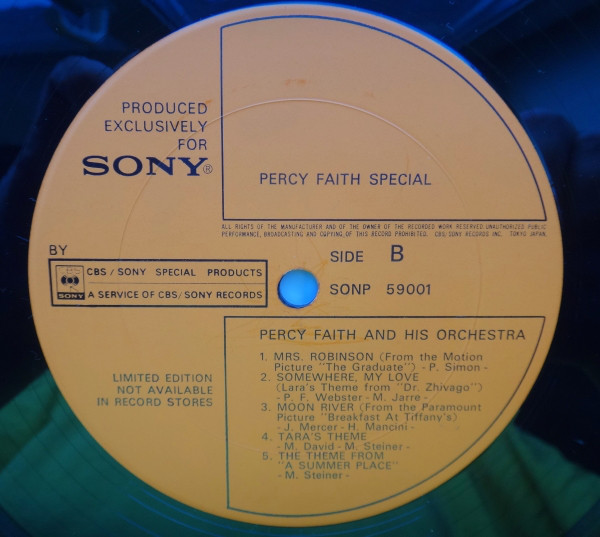 Percy Faith & His Orchestra - Percy Faith Special (LP, Comp) - 画像 (4)
