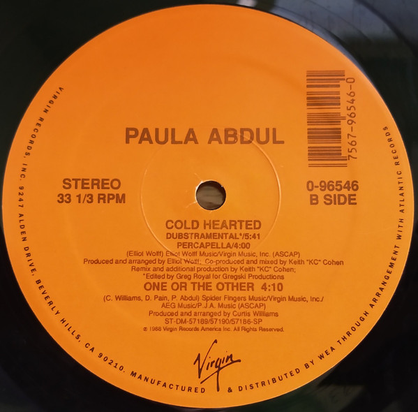 Paula Abdul - Cold Hearted (12", Single) - 画像 (4)