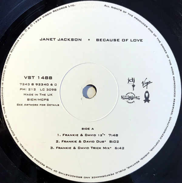 Janet Jackson - Because Of Love (12", Single) - 画像 (3)